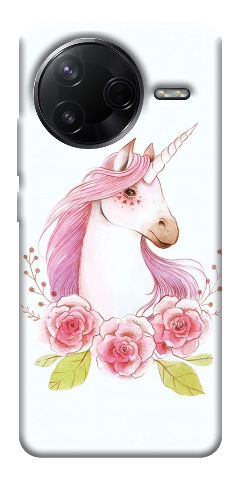 Чехол Единорог с цветами для Xiaomi Poco F7 Pro