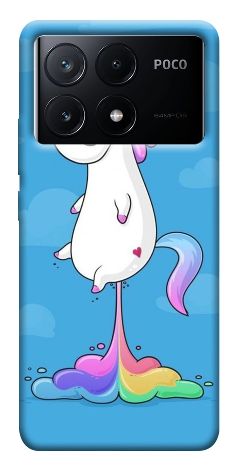 Чехол Единорог с радугой 2 для Xiaomi Poco X6 Pro