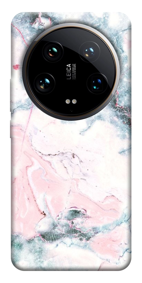 Чехол Розово-голубой мрамор для Xiaomi 14 Ultra