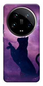 Чехол Кот и бабочка для Xiaomi 14 Ultra