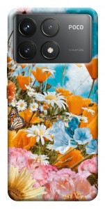 Чехол Летние цветы для Xiaomi Poco F6 Pro