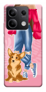 Чехол Girl and corgi для Xiaomi Redmi Note 13 5G