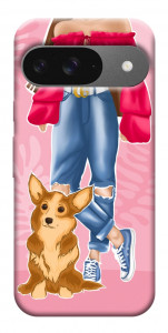 Чохол Girl and corgi для Google Pixel 10