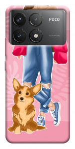 Чехол Girl and corgi для Xiaomi Poco F6 Pro