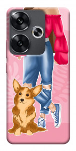 Чехол Girl and corgi для Xiaomi Poco F6