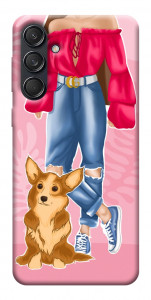 Чехол Girl and corgi для Galaxy M55