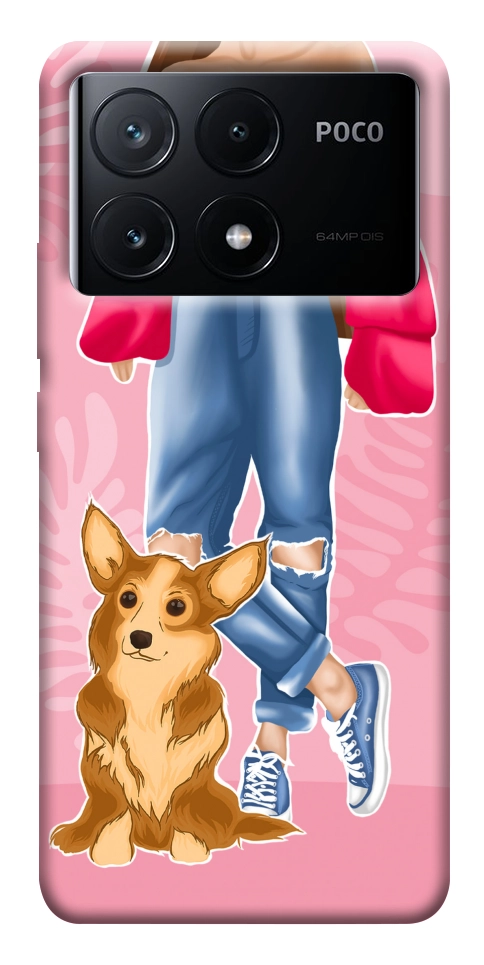 Чохол Girl and corgi для Xiaomi Poco X6 Pro