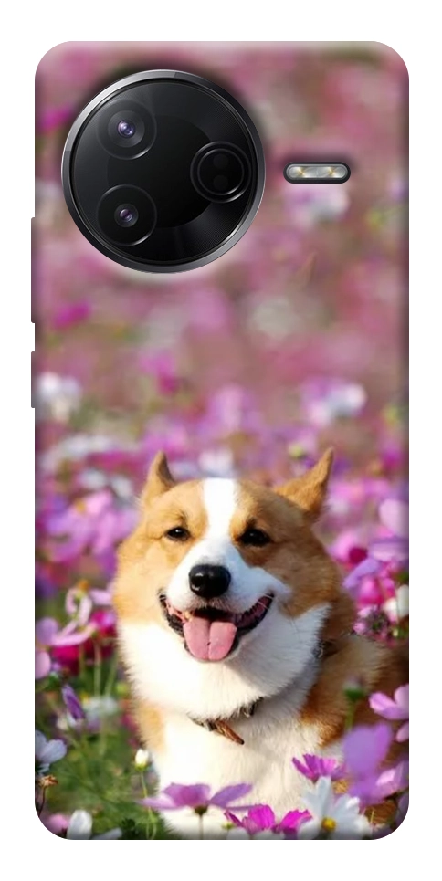 Чехол Корги в цветах для Xiaomi Poco F7 Pro