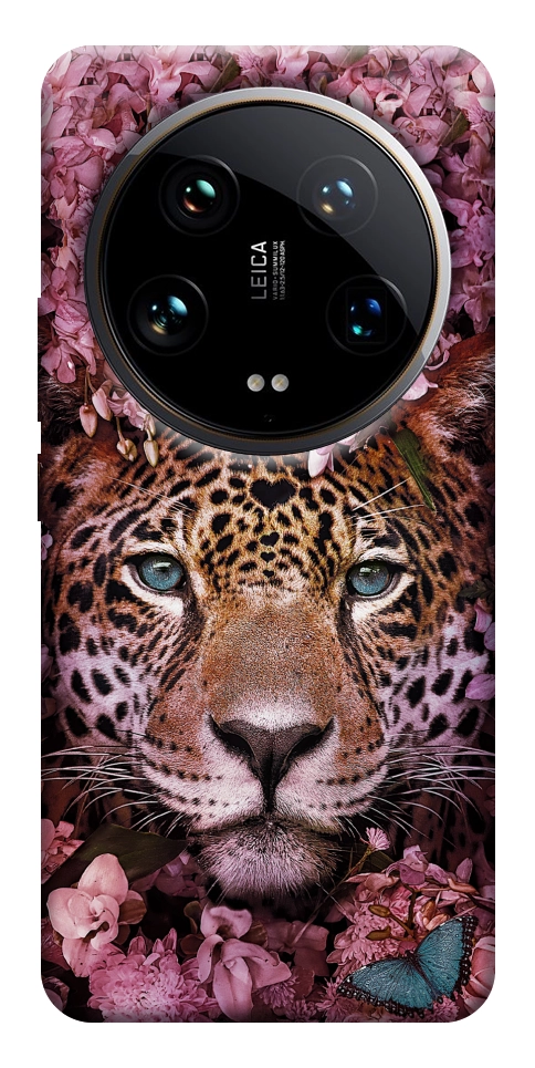Чохол Леопард у квітах для Xiaomi 14 Ultra