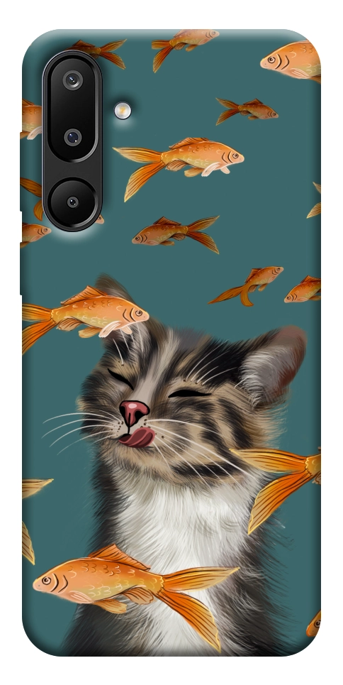 Чехол Cat with fish для Galaxy M16 5G