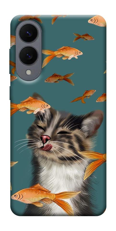 Чехол Cat with fish для Galaxy S25 Edge