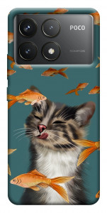 Чехол Cat with fish для Xiaomi Poco F6 Pro