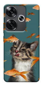 Чехол Cat with fish для Xiaomi Poco F6