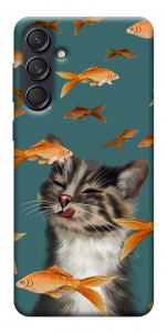 Чехол Cat with fish для Galaxy M55