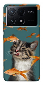 Чехол Cat with fish для Xiaomi Poco X6 Pro