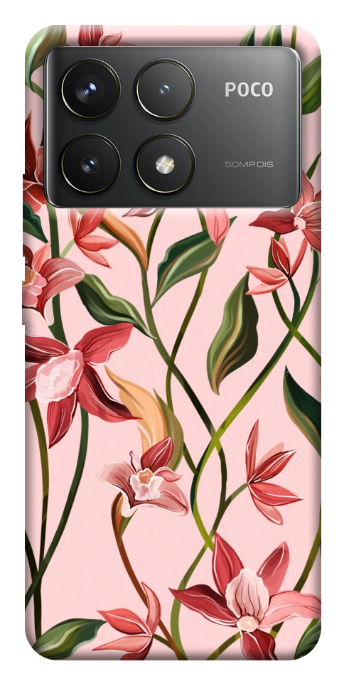 Чехол Floral motifs для Xiaomi Poco F6 Pro