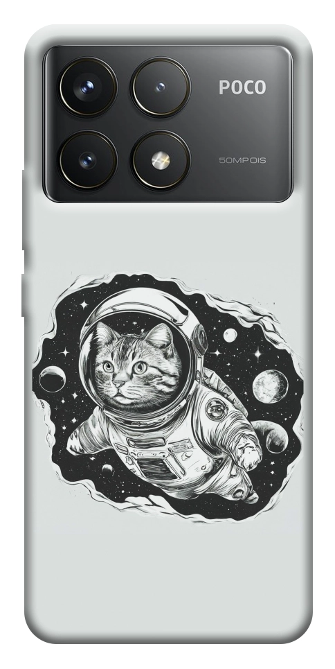 Чехол Кот космонавт для Xiaomi Poco F6 Pro