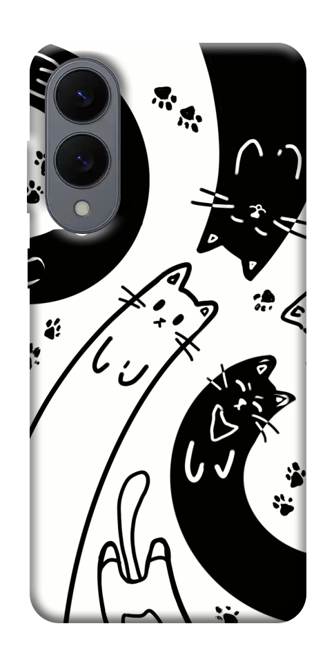 Чохол Чорно-білі коти для Galaxy S25 Edge