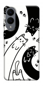 Чехол Черно-белые коты для Galaxy S25 Edge