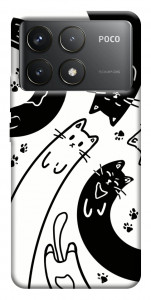 Чехол Черно-белые коты для Xiaomi Poco F6 Pro