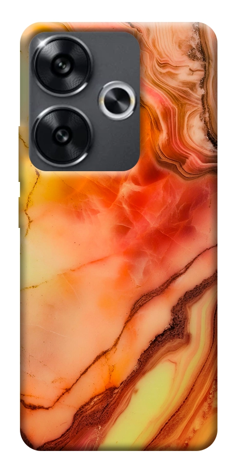 Чехол Красный коралл мрамор для Xiaomi Poco F6
