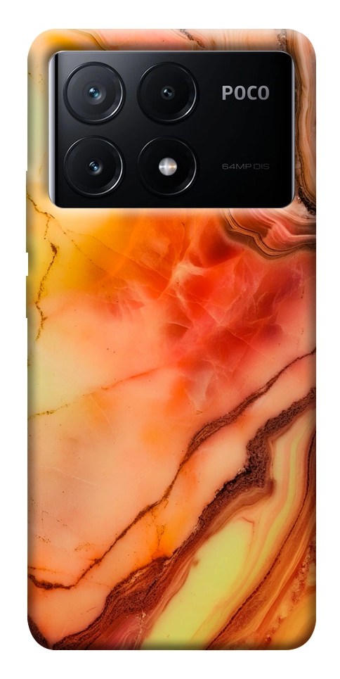 Чохол Червоний корал мармур для Xiaomi Poco X6 Pro