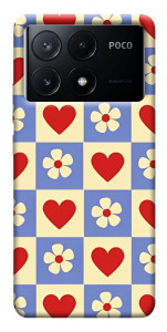 Чехол Сердечки-цветочки для Xiaomi Poco X6 Pro