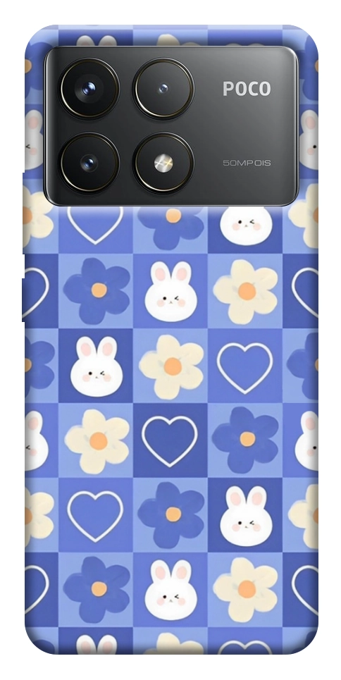 Чохол Кролики-квіточки для Xiaomi Poco F6 Pro
