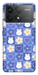 Чохол Кролики-квіточки для Xiaomi Poco F6 Pro