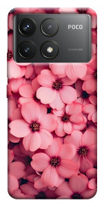 Чохол Pink flowers для Xiaomi Poco F6 Pro