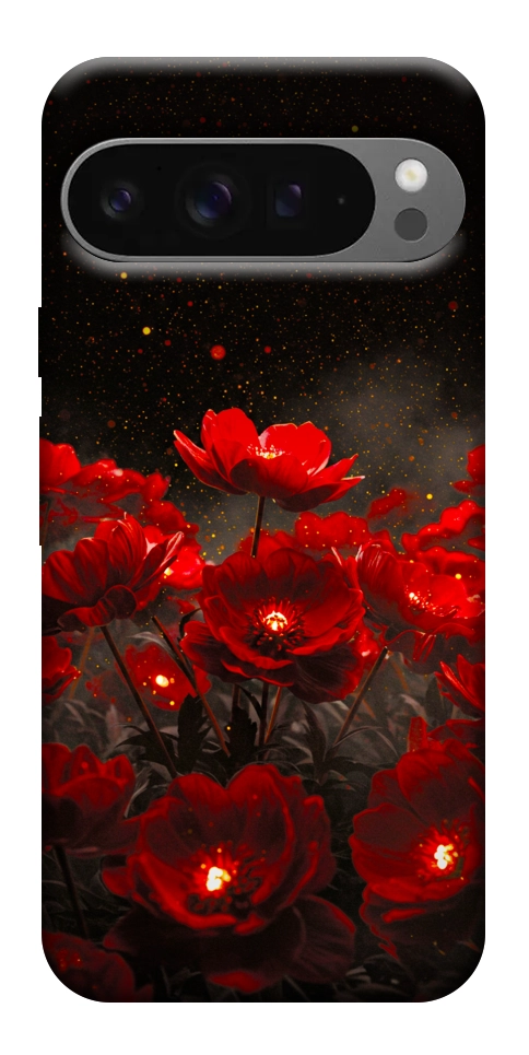Чехол Burning flowers для Google Pixel 10 Pro XL