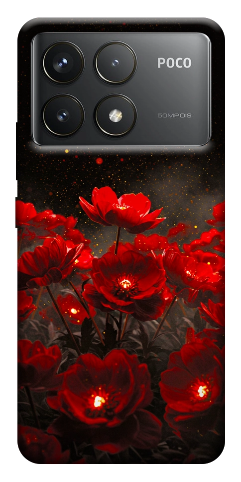 Чохол Burning flowers для Xiaomi Poco F6 Pro