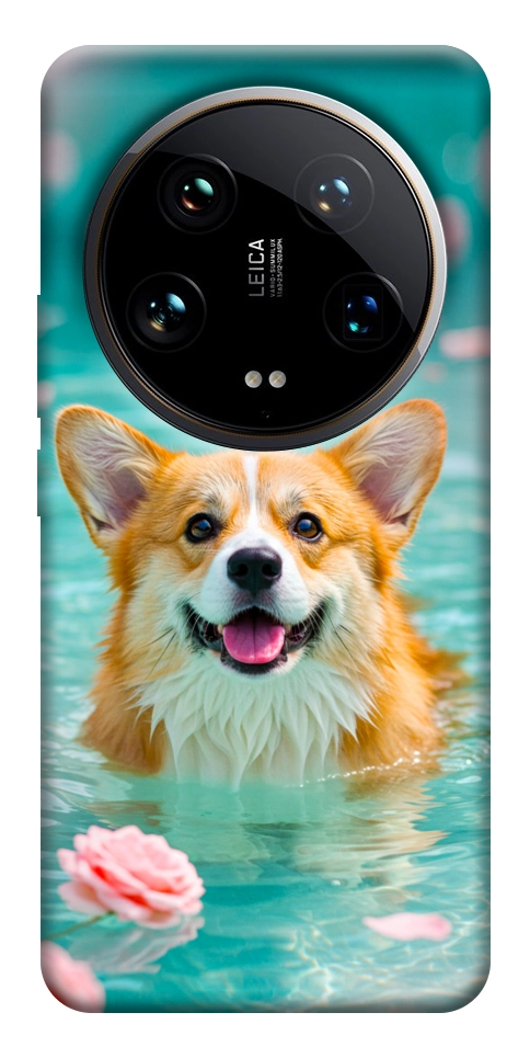 Чехол Swimming corgi для Xiaomi 14 Ultra