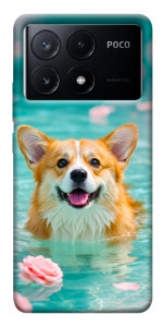 Чехол Swimming corgi для Xiaomi Poco X6 Pro