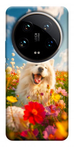 Чохол Happy dog in flowers для Xiaomi 14 Ultra