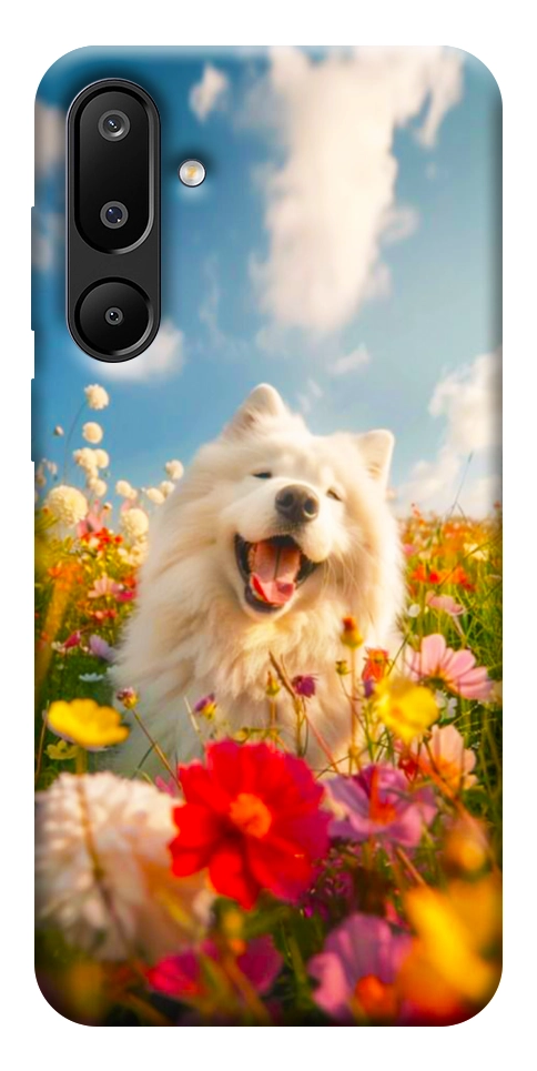 Чохол Happy dog in flowers для Galaxy M16 5G