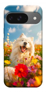 Чохол Happy dog in flowers для Google Pixel 10 Pro