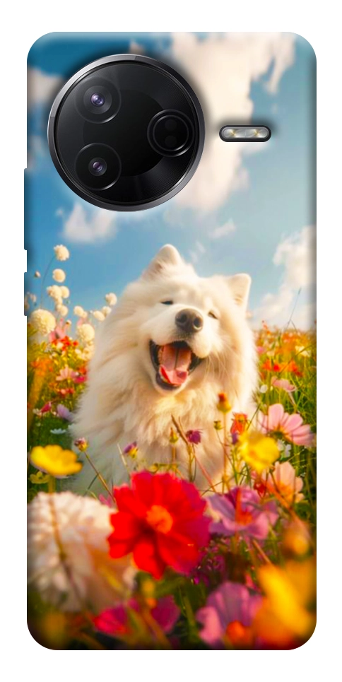 Чехол Happy dog in flowers для Xiaomi Poco F7 Pro