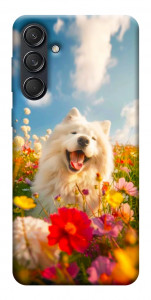 Чохол Happy dog in flowers для Galaxy M55