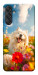 Чохол Happy dog in flowers для Galaxy M55