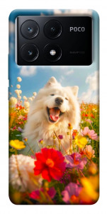 Чехол Happy dog in flowers для Xiaomi Poco X6 Pro