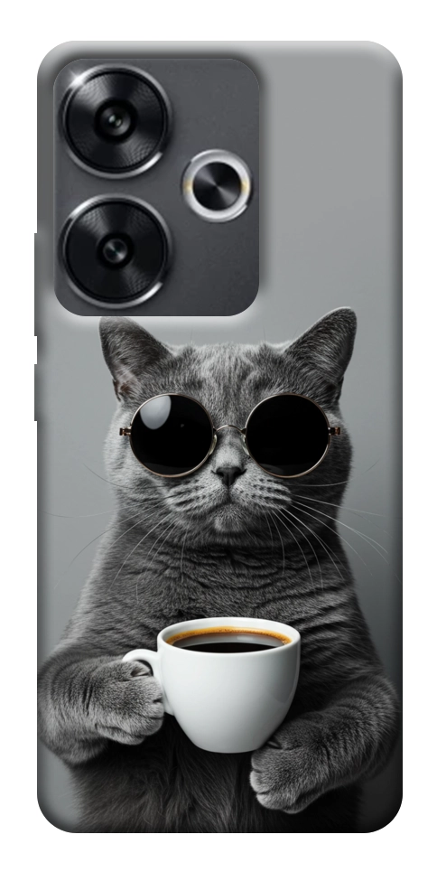 Чохол Grey cat coffee для Xiaomi Poco F6
