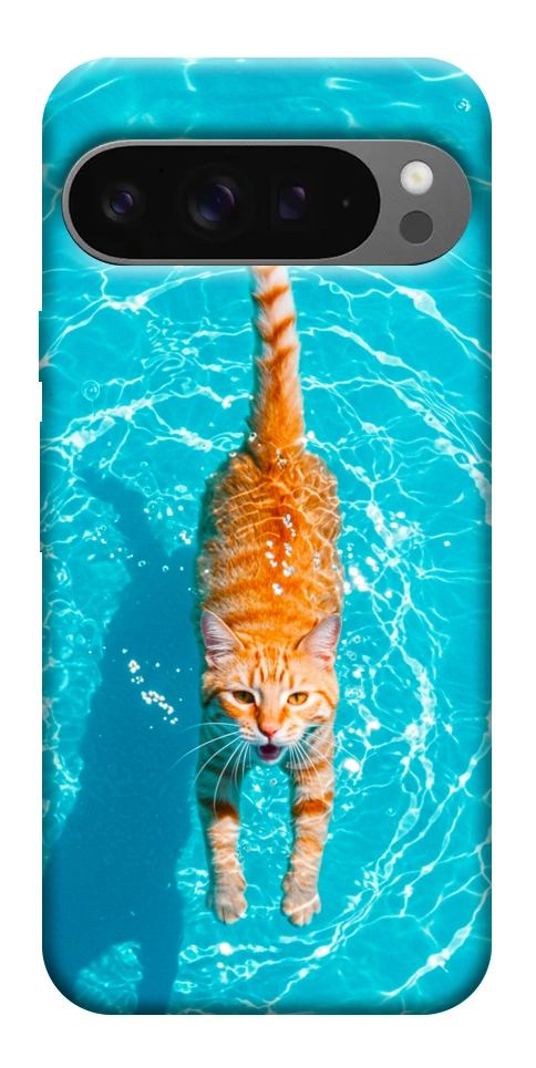 Чехол Cat swimming для Google Pixel 10 Pro XL