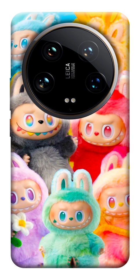 Чехол Rainbow labubu для Xiaomi 14 Ultra