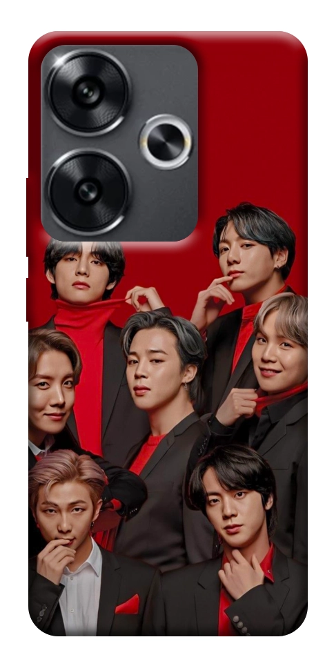 Чехол BTS in red для Xiaomi Poco F6