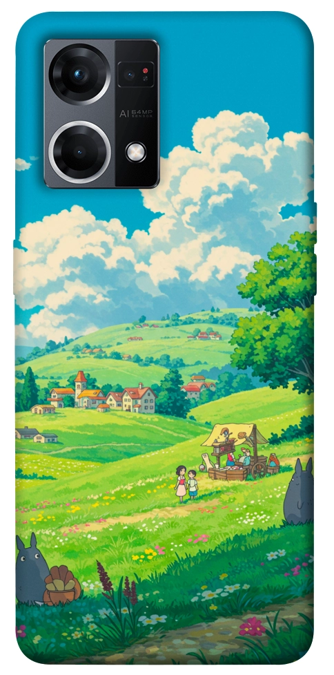Чохол Miyazaki landscape для Oppo Reno 7 4G
