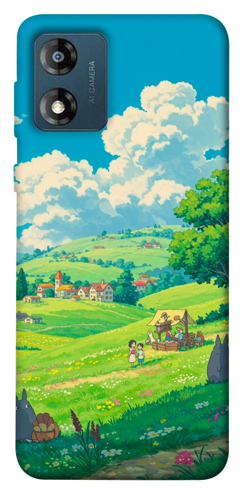Чехол Miyazaki landscape для Motorola Moto E13