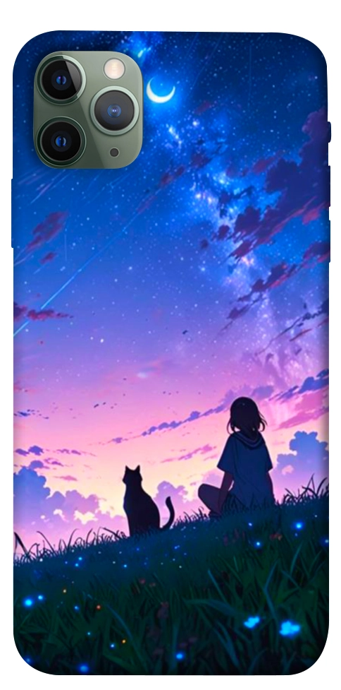 Чехол Space girl and cat для iPhone 11 Pro Max