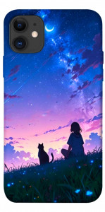 Чохол Space girl and cat для iPhone 11