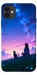 Чохол Space girl and cat для iPhone 11